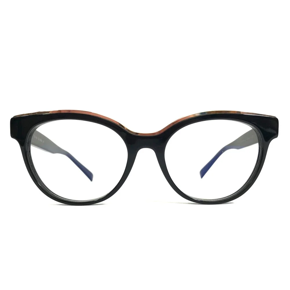 Tom Davies Eyeglasses Frames TD705 Col. 2056 Shiny Black Polished Gold 51-17-140